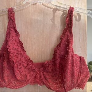 VS Elegant Lace Bralette in Deep Rust Red